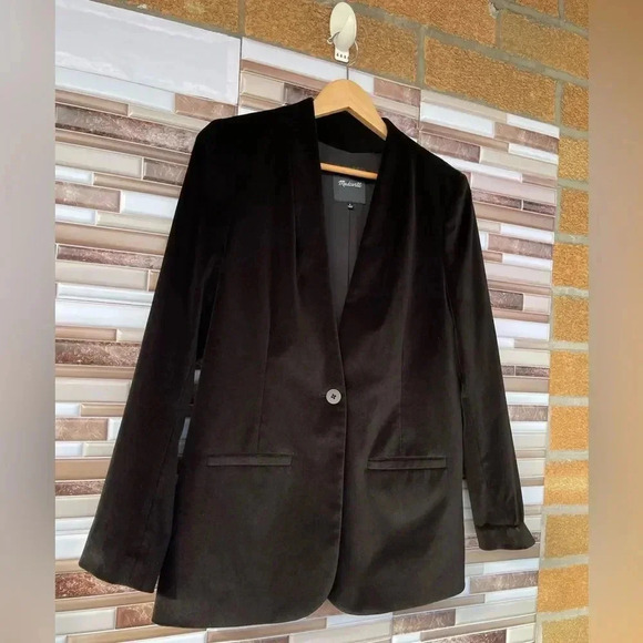 Madewell - Lauren Velvet Blazer size 8 - Picture 3 of 16